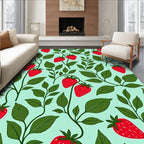 Farmhouse Strawberry Vine Pattern Rug