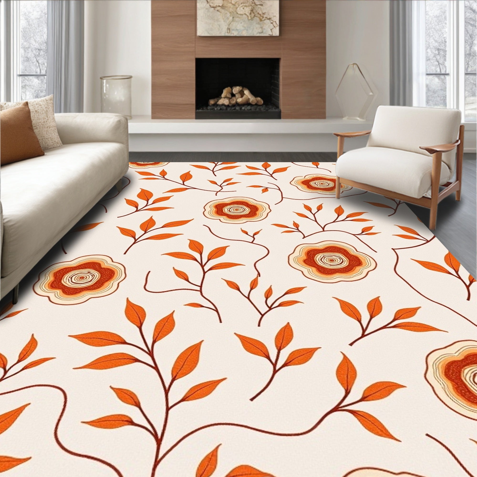 Autumn Leaf Bloom Pattern Rug