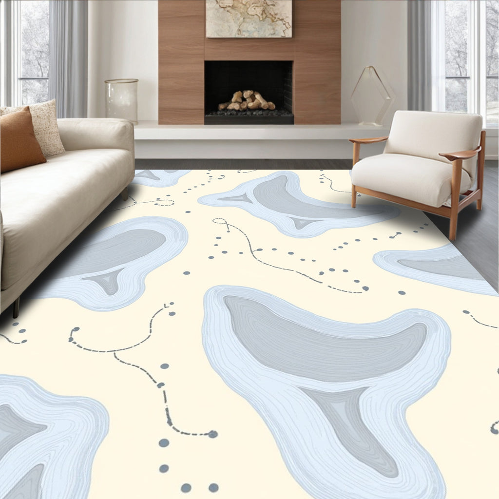 Abstract Organic Layered Shapes Rug