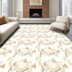 Soft Beige Abstract Organic Pattern Rug