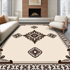 Regal Floral Centerpiece Border Pattern Rug