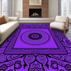Intricate Purple Mandala Design Rug