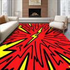 Bold Yellow Bolt Striking Patterns Rug