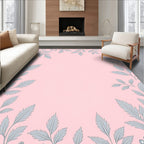 Soft Pink Botanical Branch Border Rug