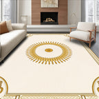 Golden Sunburst Circular Classic Design Rug