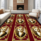 Ornate Royal Portrait Cats Design Rug
