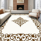 Ornate Scrollwork Decorative Square Rug