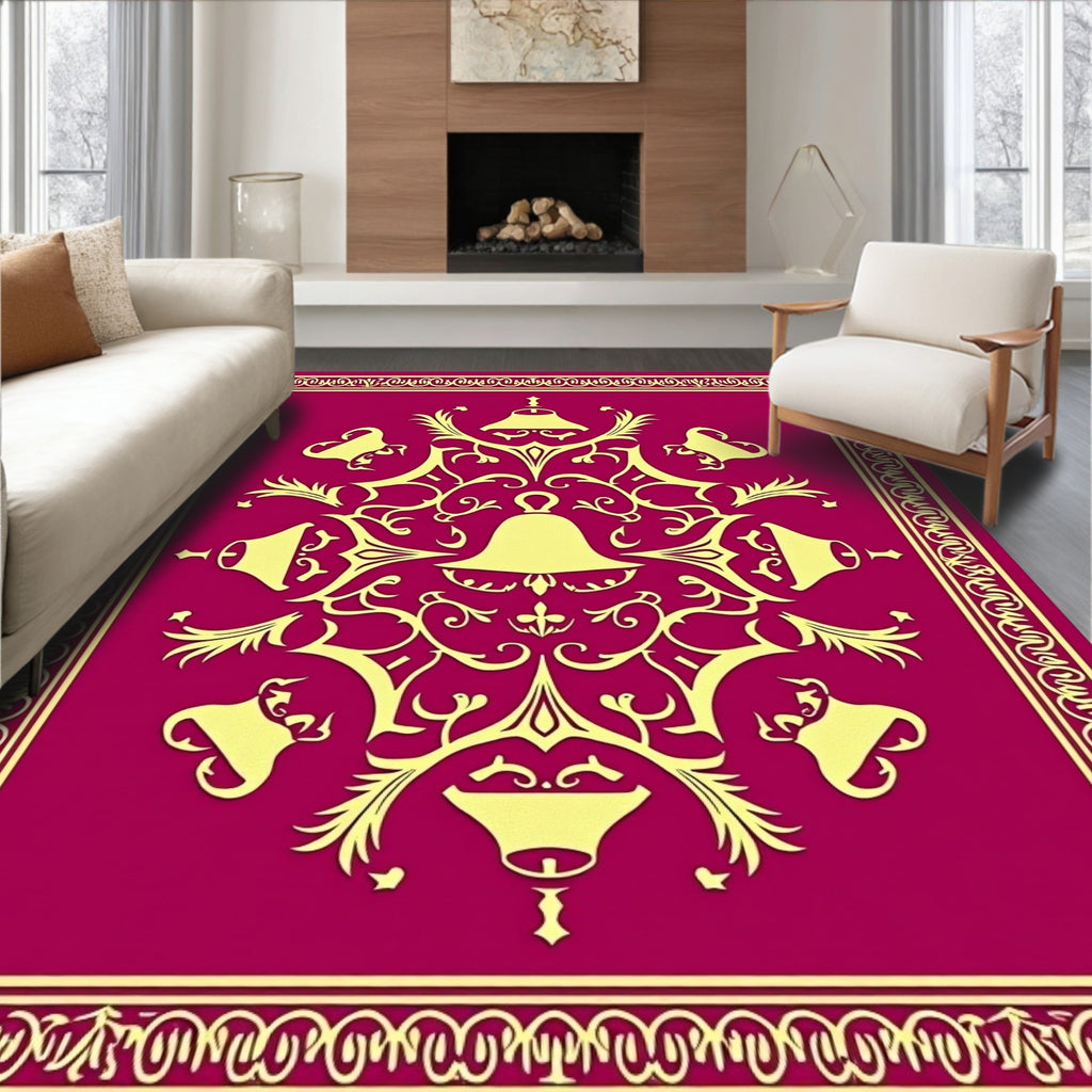 Ornate Bell Silhouette Pattern Rug