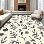 Autumn Pumpkin Leaf Floral Pattern Rug