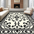 Classic Floral Scroll Border Design Rug