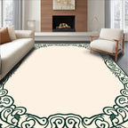 Elegant Swirls Botanical Border Rug