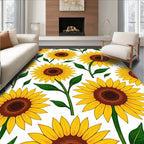 Vibrant Yellow Sunflower Pattern Design Rug