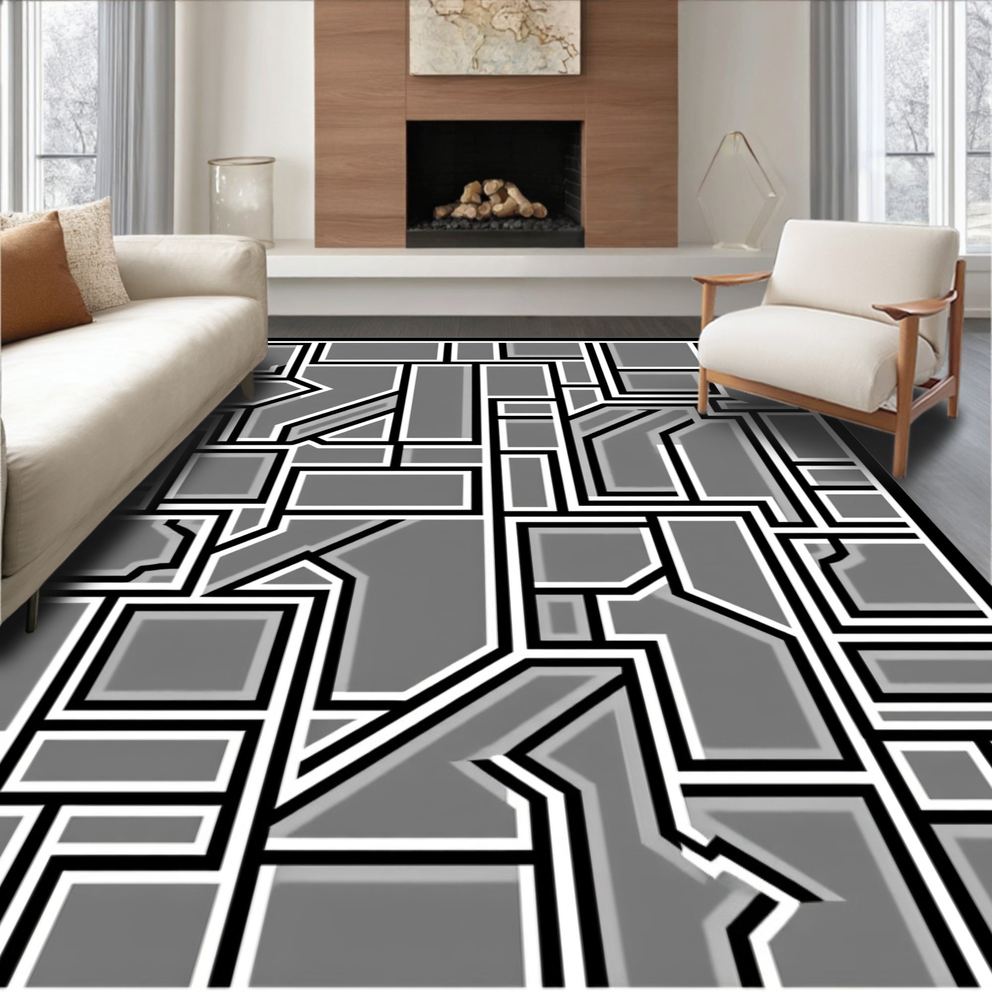 Abstract Geometric Modern Pattern Rug