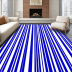 Classic Blue White Vertical Stripe Rug