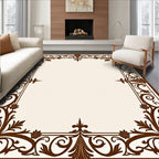 Ornate Scrollwork Border Design Rug