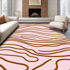 Natural Wavy Wood Grain Pattern Rug