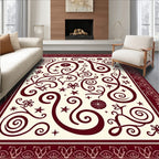 Elegant Swirls Stars Design Rug