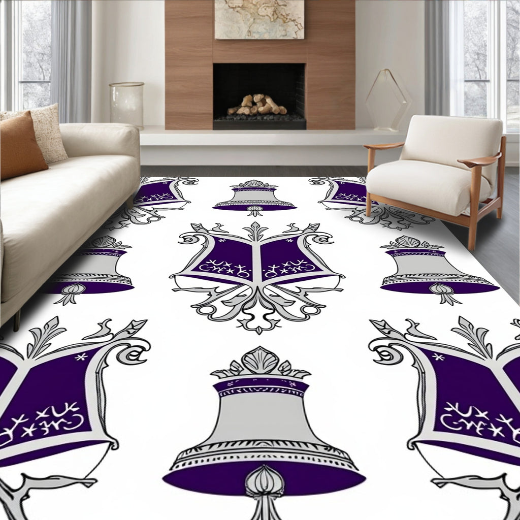 Purple Silver Bell Crest Patterns Rug