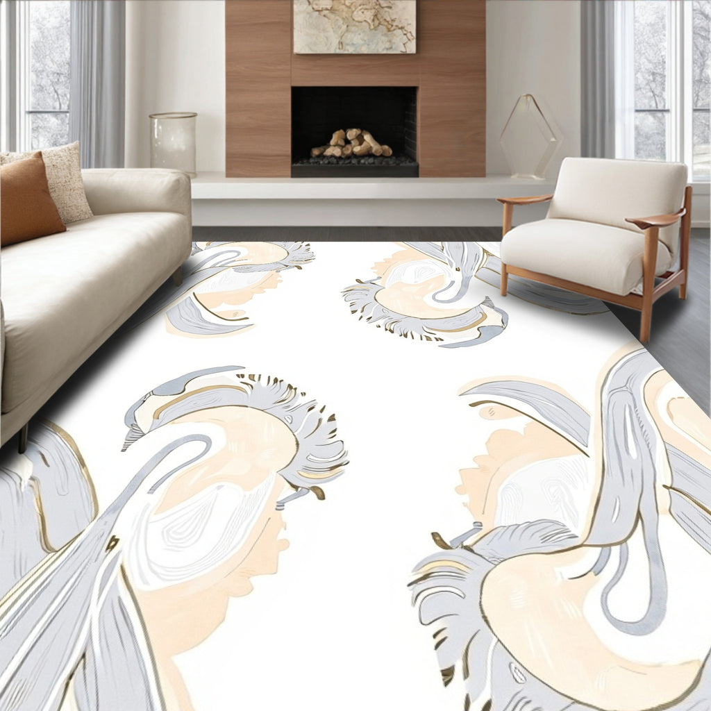 Abstract Swirl Ribbon Pattern Design Rug