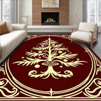 Festive Tree Ornate Frame Design Rug