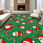 Jolly Santa Candy Cane Festive Rug