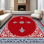 Classic Red White Blue Floral Medallion Rug