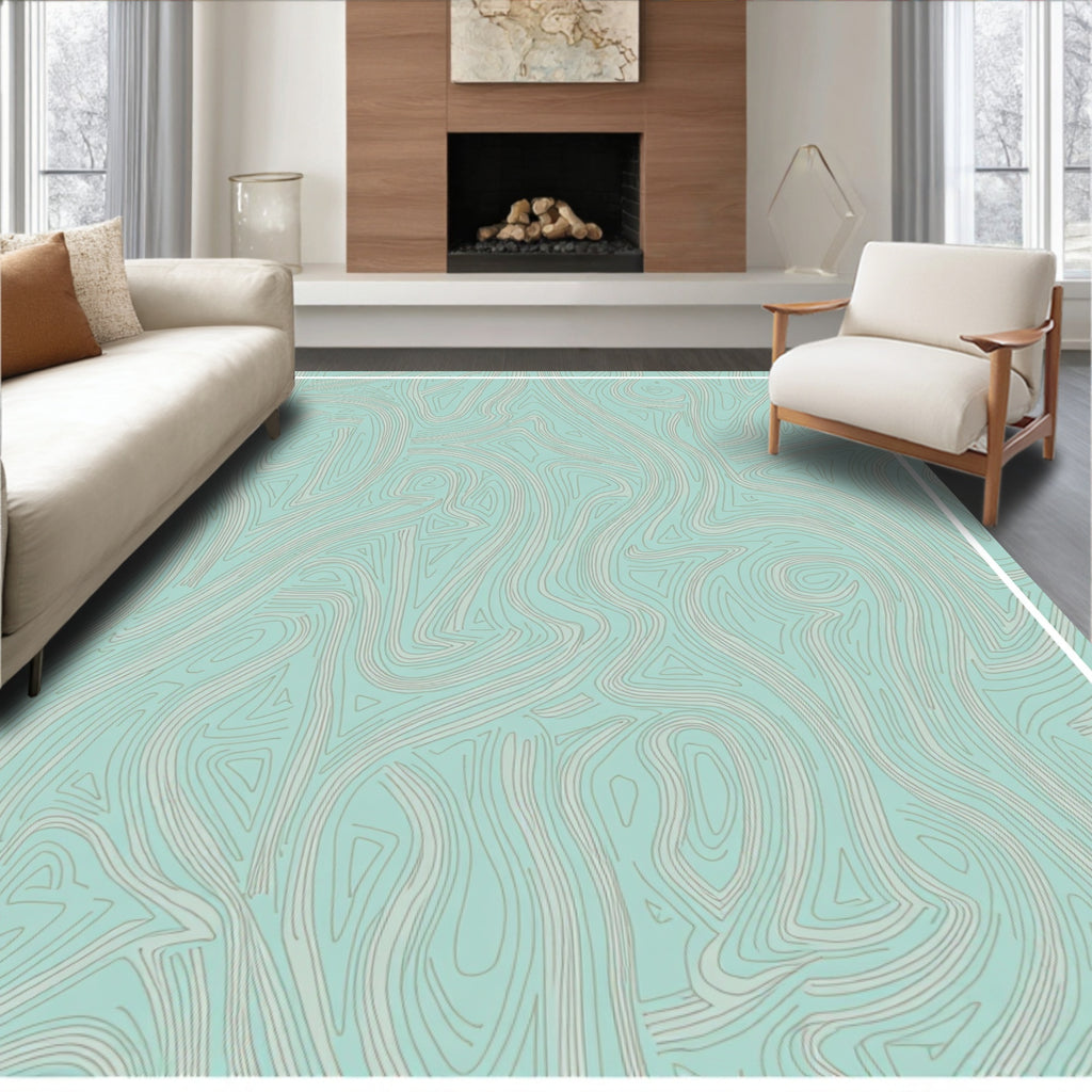 Abstract Swirling Contour Pattern Design Rug