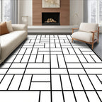 Abstract Geometric Rectangle Pattern Design Rug