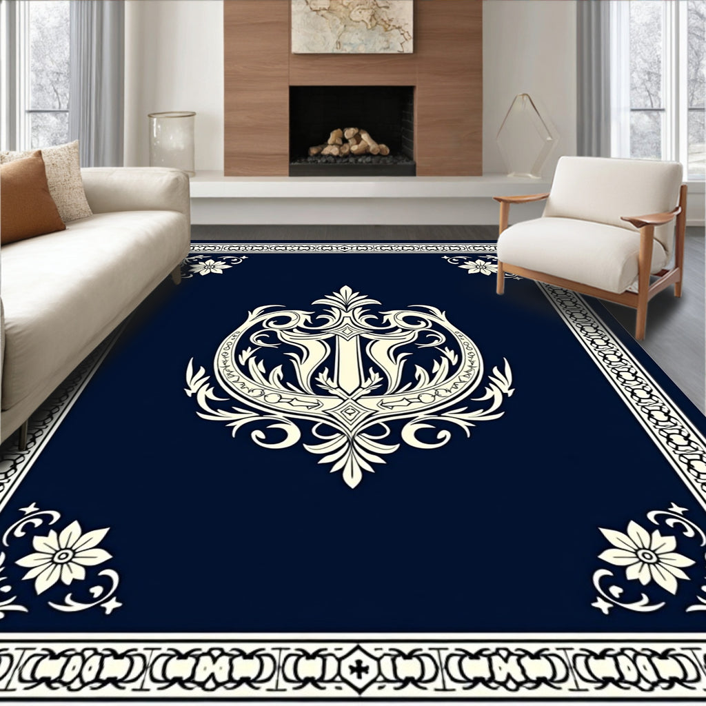 Ornate Floral Crest Pattern Rug