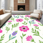 Pink And Purple Floral Motif Rug