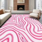 Pink Swirling Abstract Pattern Rug