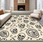 Skull Vine Pattern Textile Design Rug