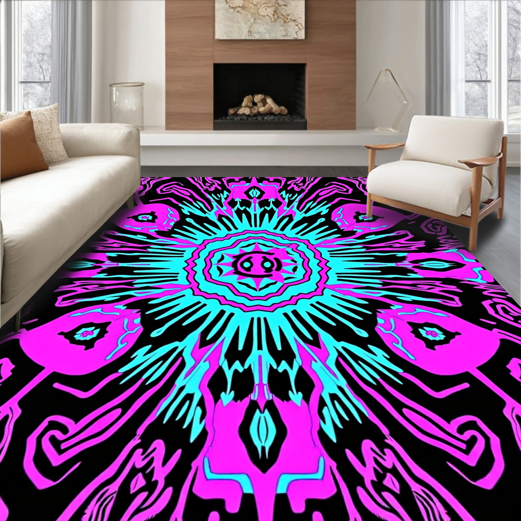 Psychedelic Abstract Kaleidoscope Design Rug
