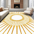Radiant Sunburst Geometric Design Rug