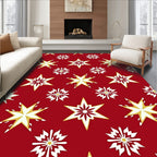 Red And White Star Pattern Rug