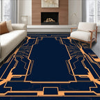 Futuristic Circuit Board Pattern Design Rug