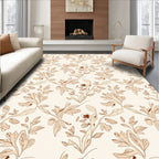 Brown Floral Vine Abstract Pattern Rug