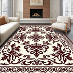 Intricate Floral Damask Pattern Rug