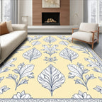 Botanical Border Floral Pattern Rug