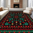 Bold Geometric Floral Pattern Rug