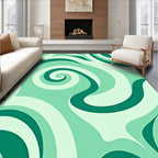 Swirling Abstract Teal Mint Design Rug