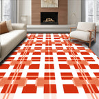 Bold Intersecting Checkered Pattern Rug