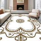 Ornate Floral Detailed Brown Pattern Rug