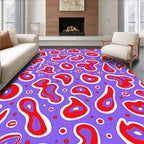 Abstract Red Amorphous Shapes Rug