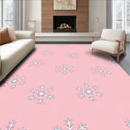 Pink Snowflake Pattern Rug