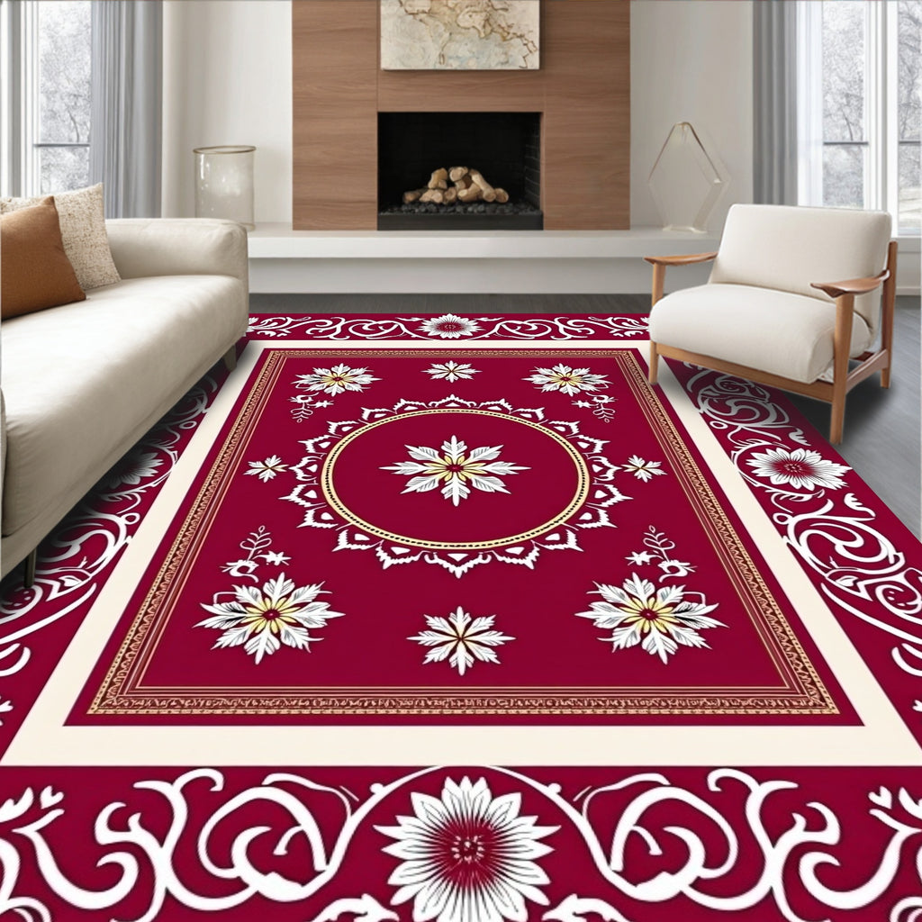 Ornate Floral Medallion Design Rug