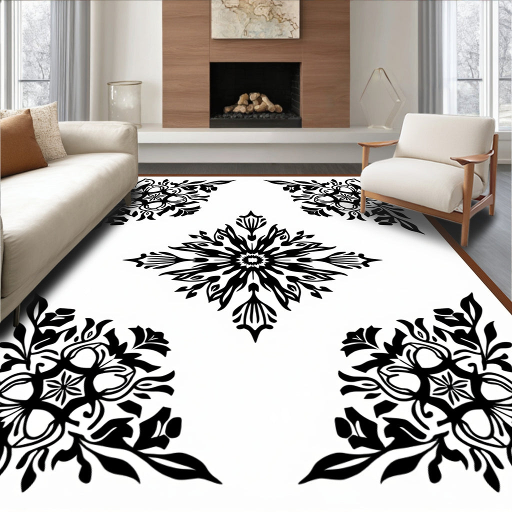 Ornate Floral Mandala Pattern Rug