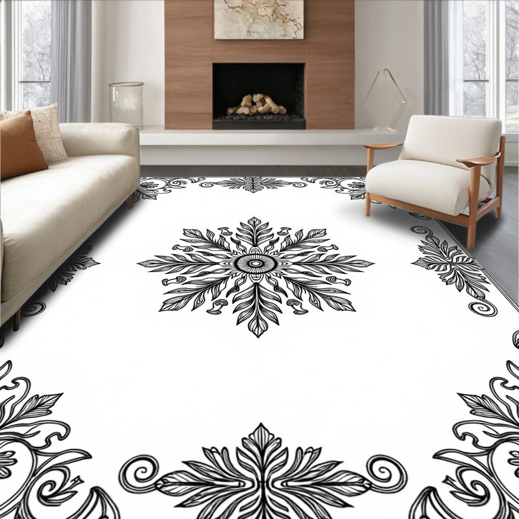 Ornate Floral Mandala Design Rug