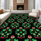 Floral Medallion Dark Pattern Design Rug