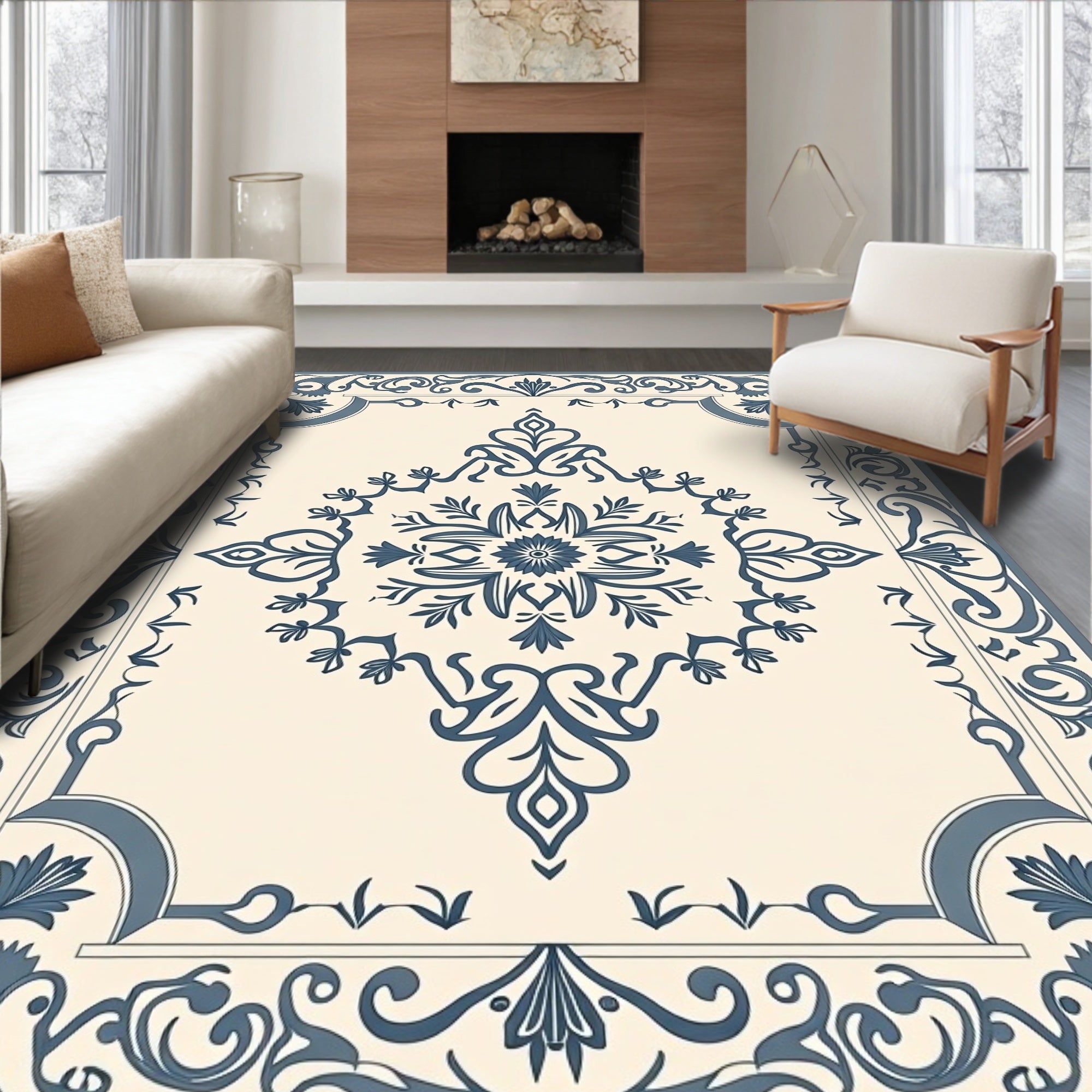Classic Floral Medallion Pattern Rug
